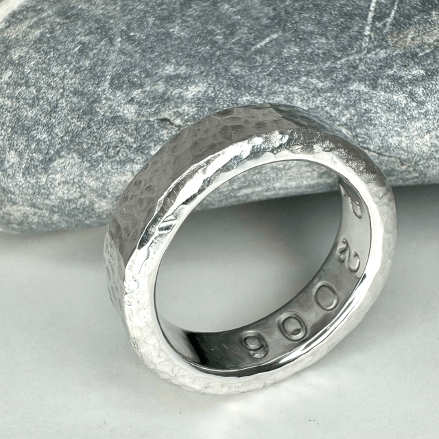 Personalised chunky silver ring