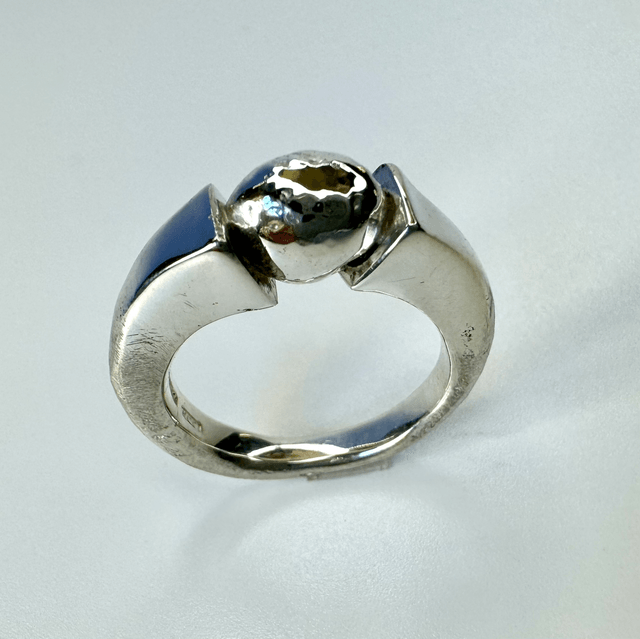 Polished captured moment ring