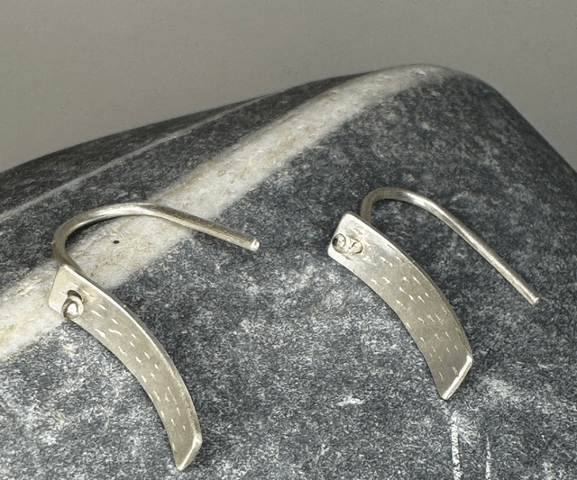 Small silver drop earrings