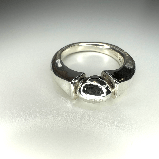 Polished captured moment ring
